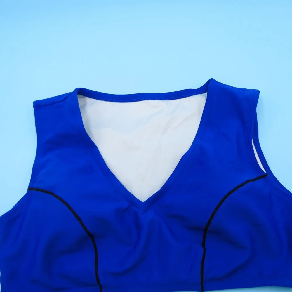 Victorias Secret XXL Blue V Neck Wide Lined Sleeveless Bikini‎ Top Swimwear New